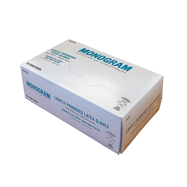 MONOGRAM GLOVE, LATEX LARGE POWDERED