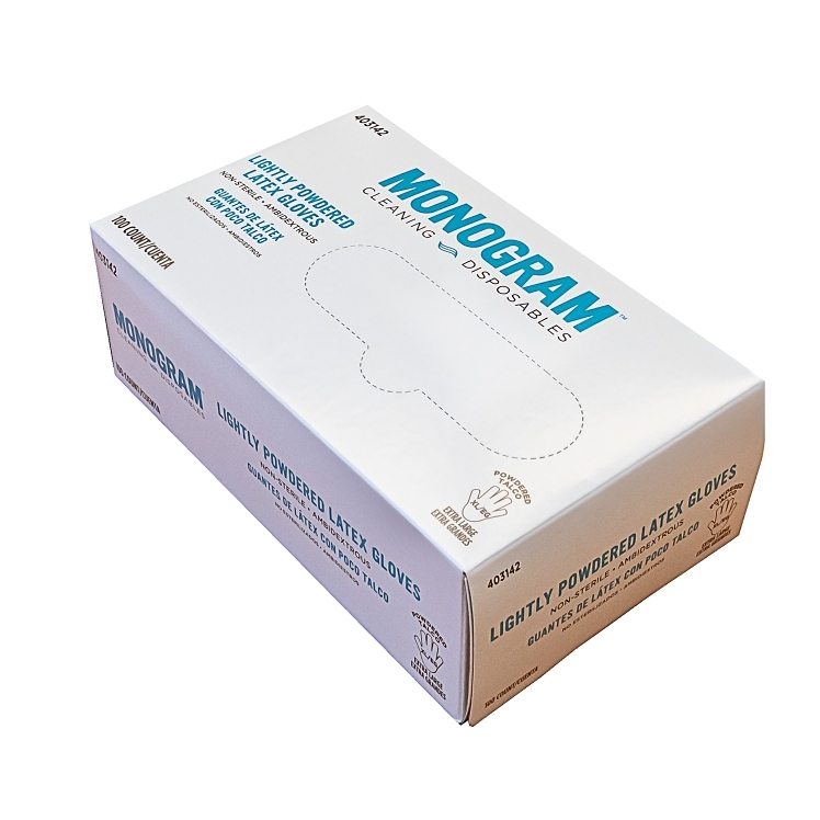 Monogram Latex Lightly Powdered Gloves Extra-Large Natural