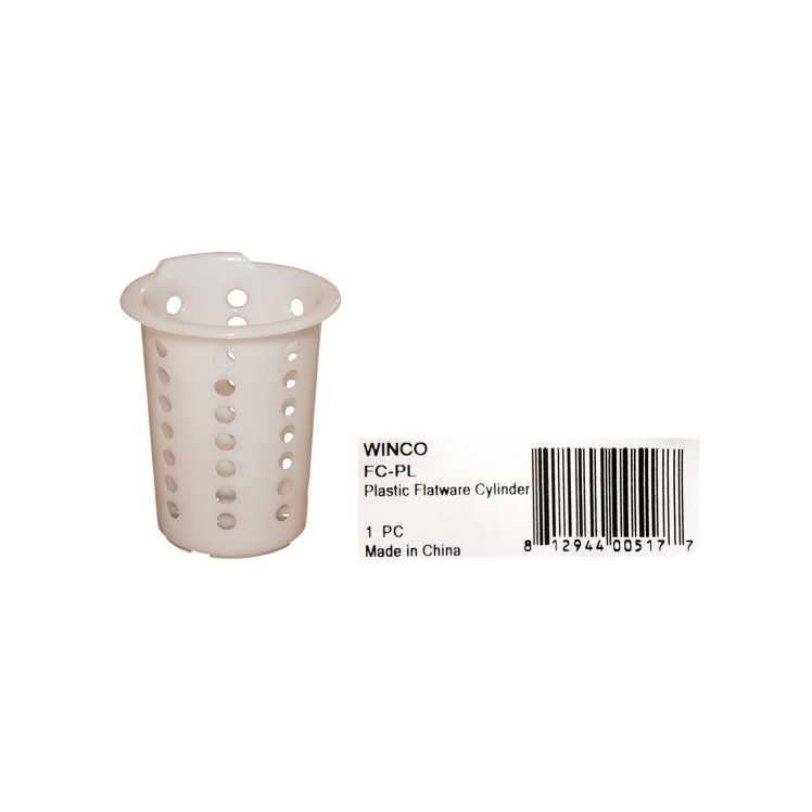 Winco Flatware Holder Cylinder 4x4x5 Plastic White